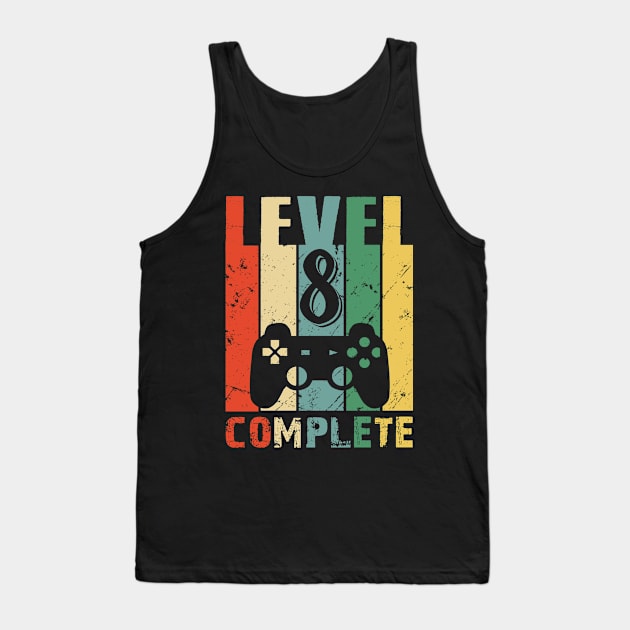 Vintage 8th Wedding Anniversary Level 8 Complete Video Gamer Birthday Gift Ideas Tank Top by smtworld